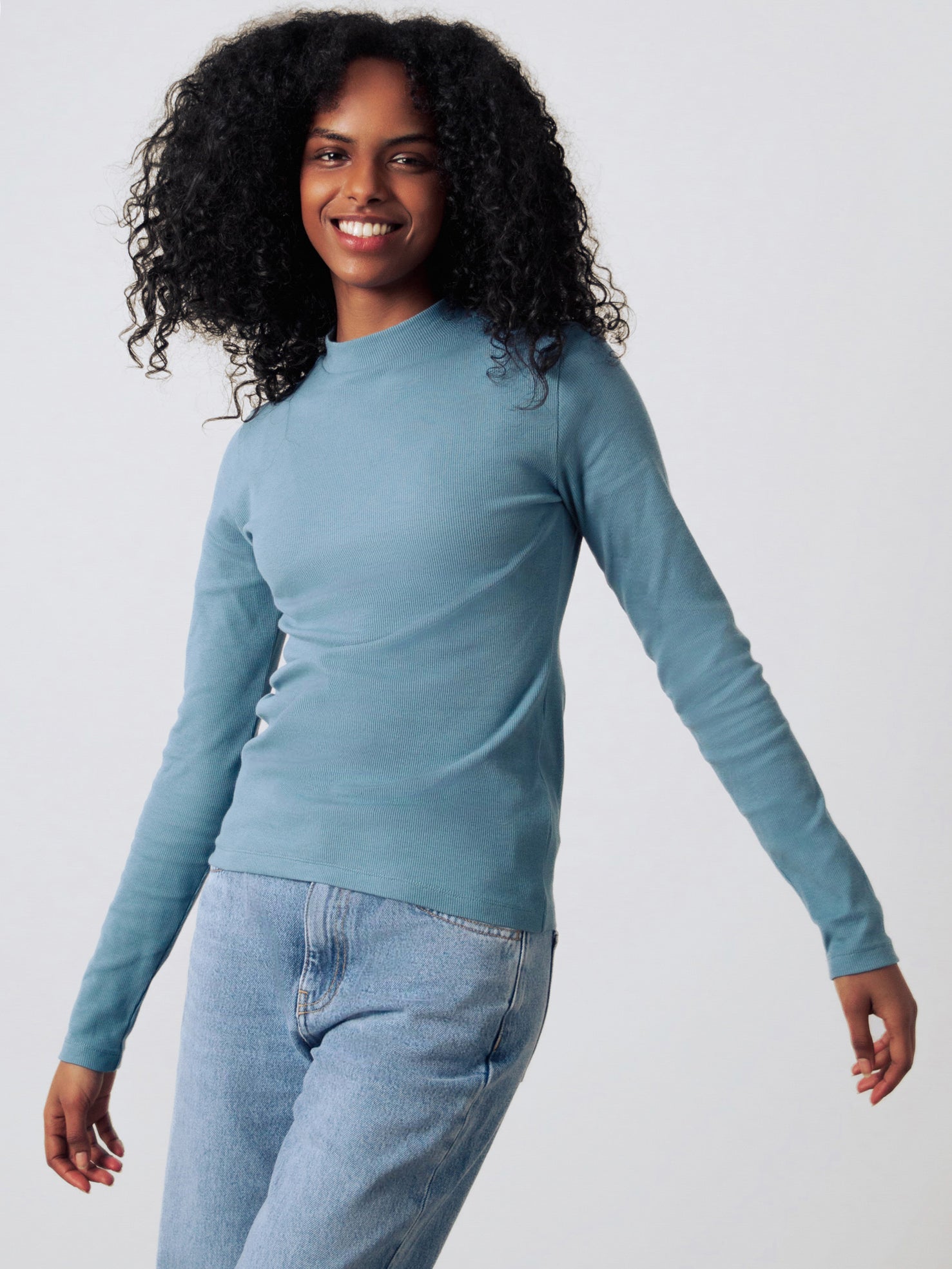 Langarm Shirt mit Stehkragen