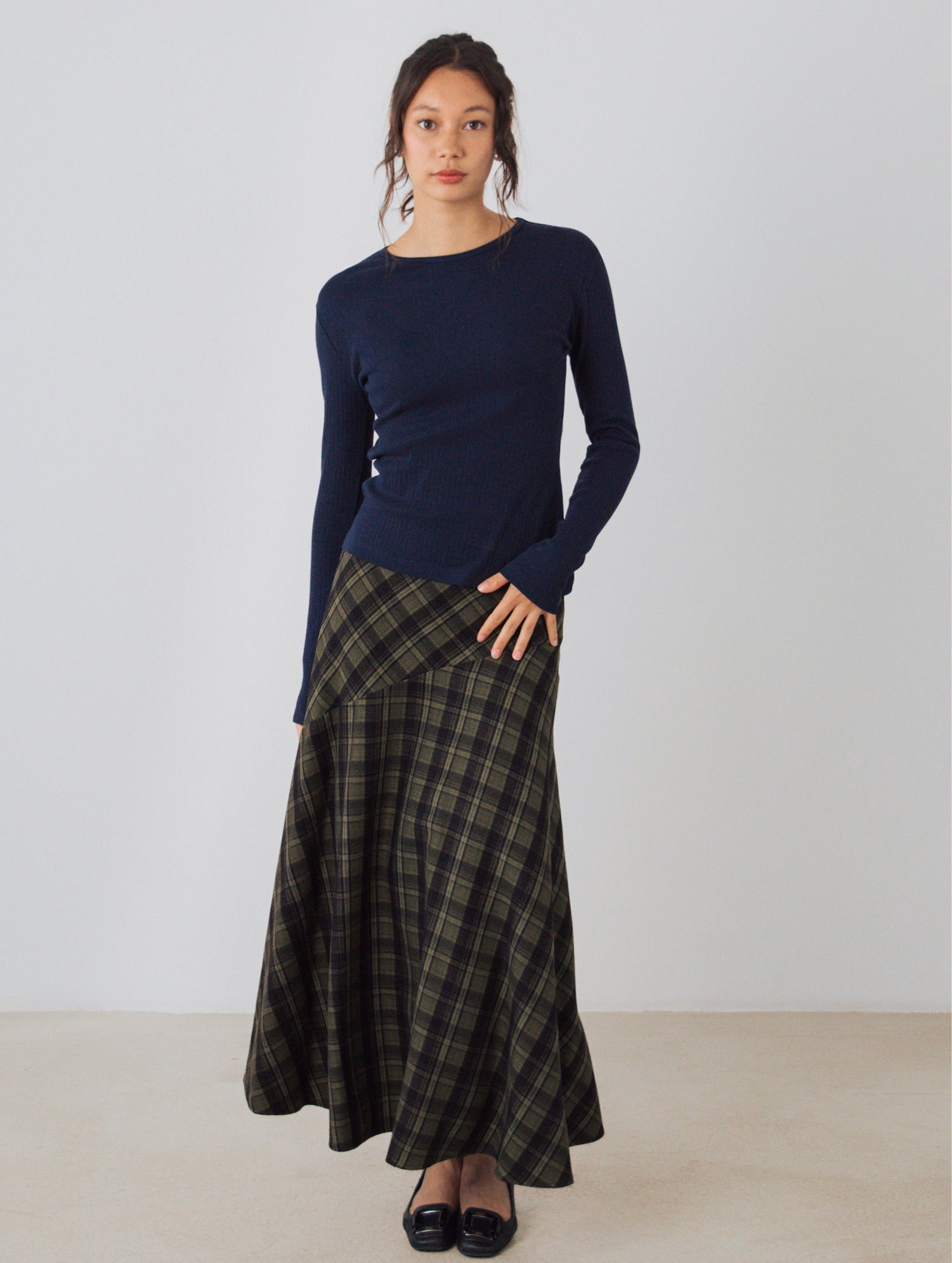 Geripptes Langarm Shirt
