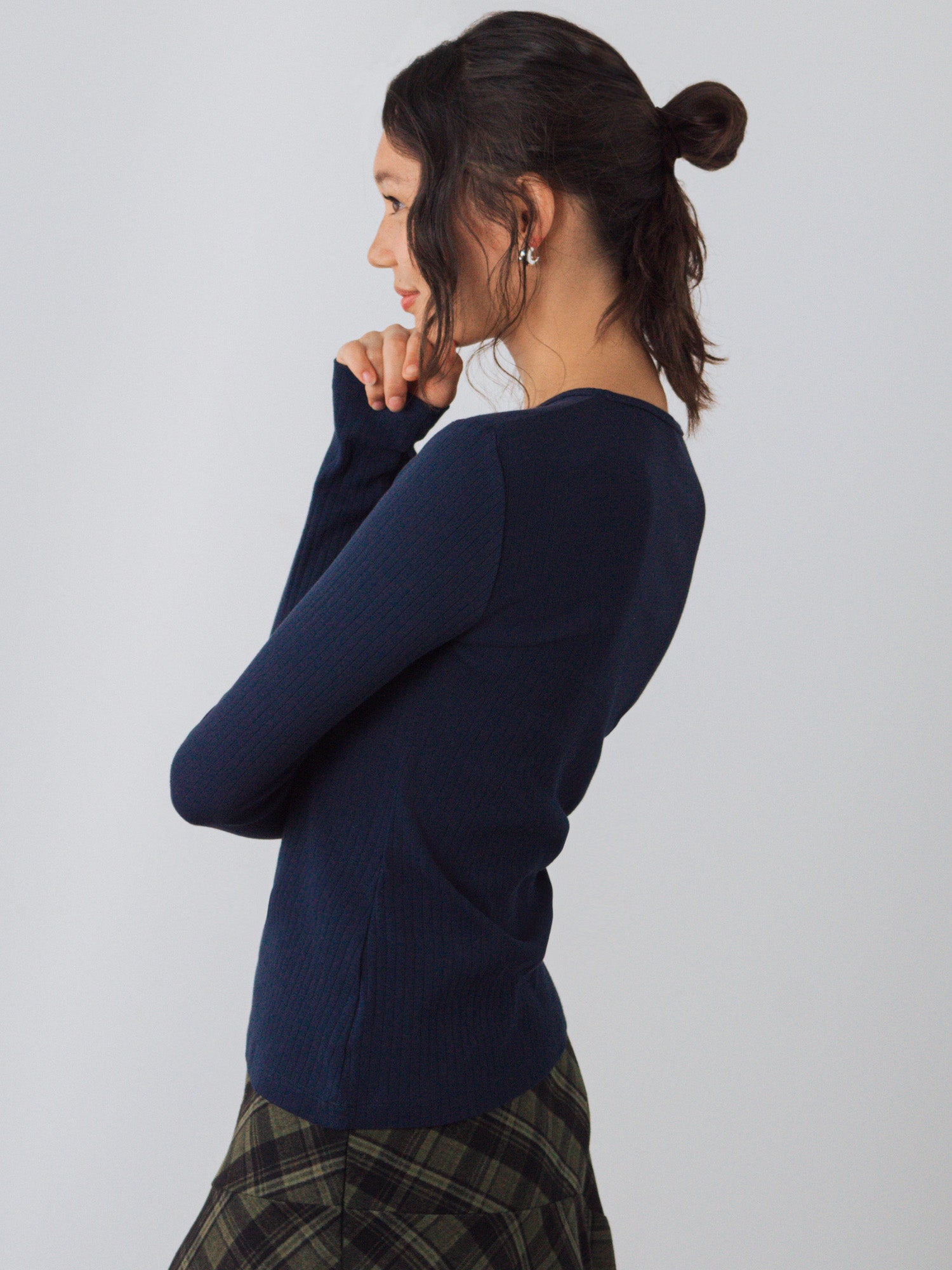 Geripptes Langarm Shirt