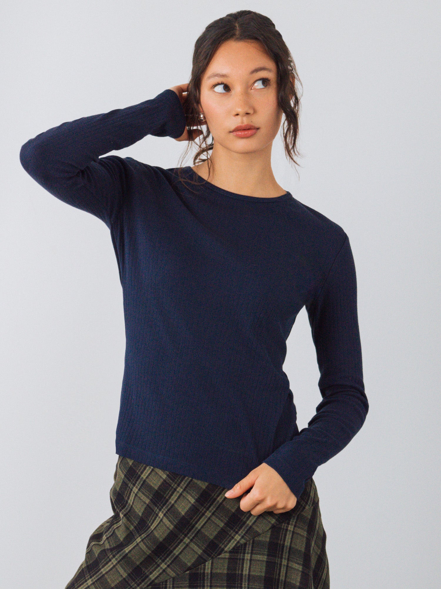 Geripptes Langarm Shirt