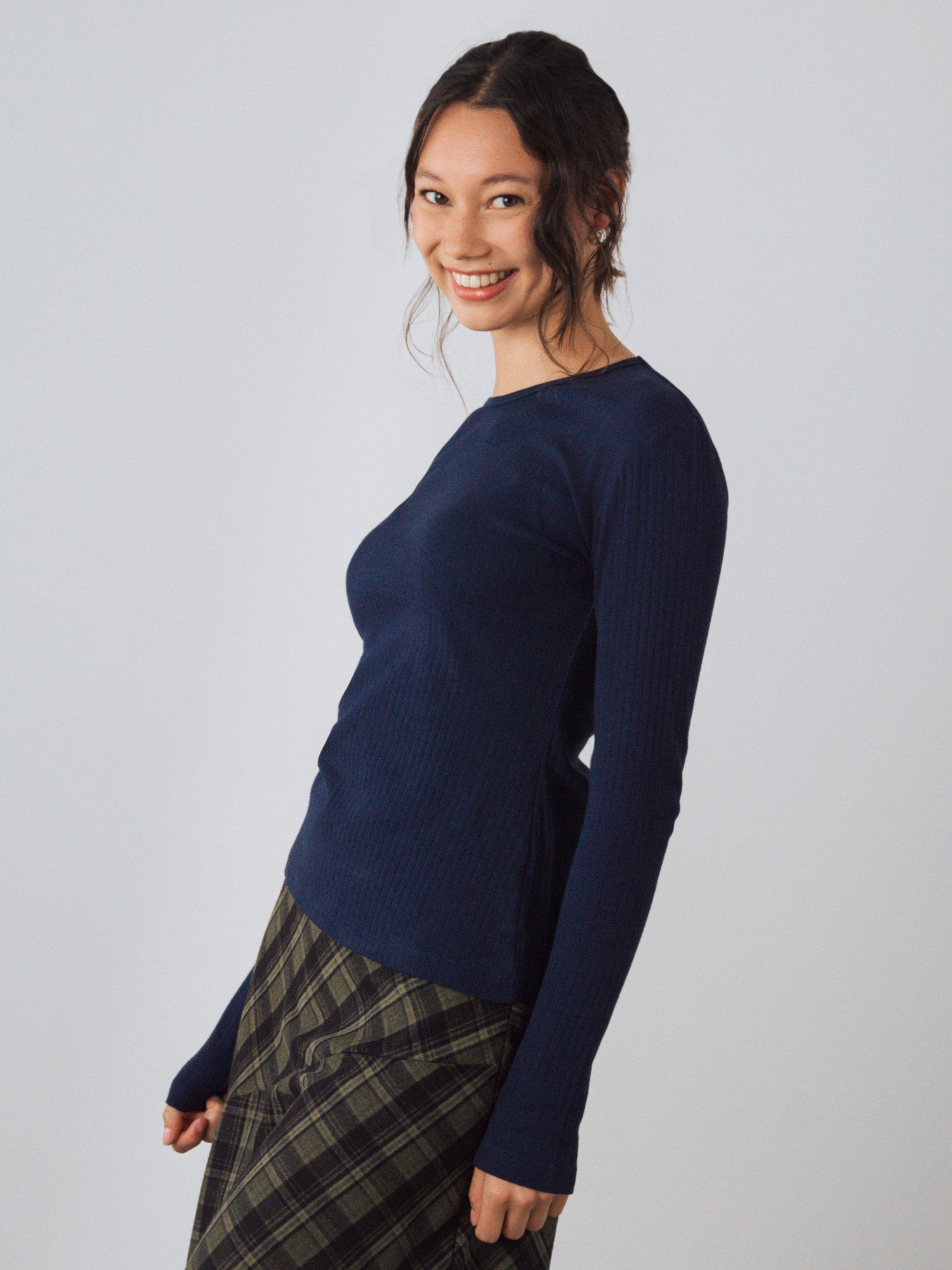 Geripptes Langarm Shirt