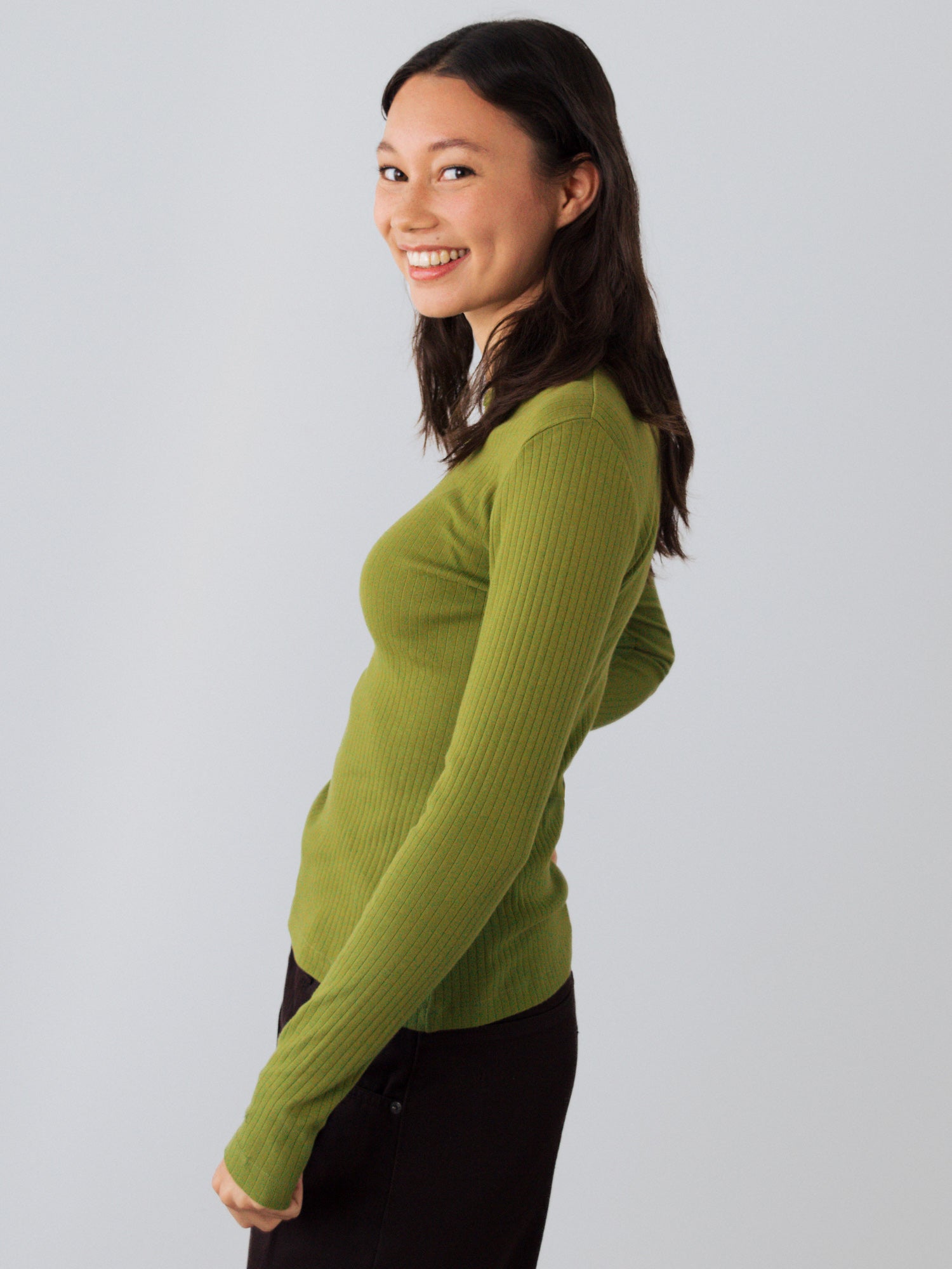 Geripptes Langarm Shirt
