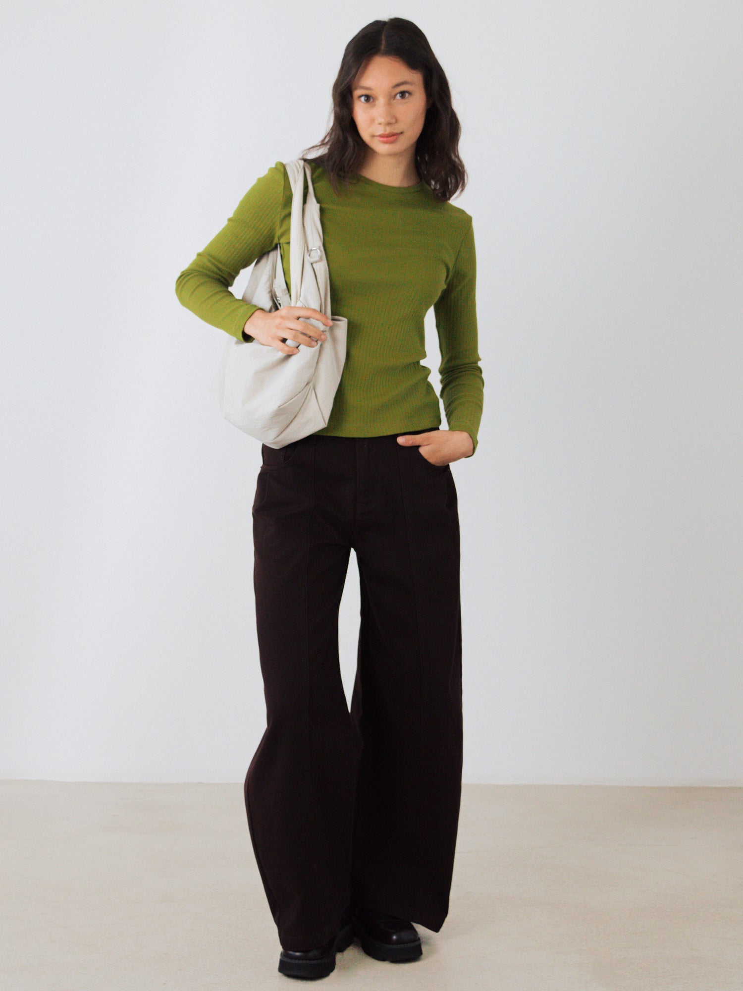 Geripptes Langarm Shirt